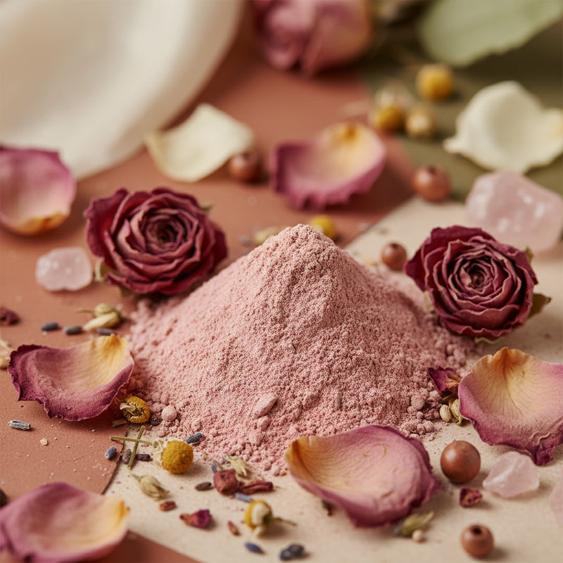 Powder Ouff Roses Rose Powder for Skin & Hair - Natural Face Mask | SHEABUTTER COTTAGE